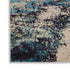 2' X 4' Ivory And Teal Blue Abstract Power Loom Non Skid Area Rug